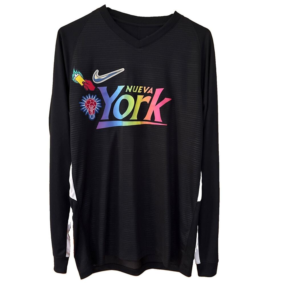 Nike Dri-fit “Nueva York” #18 Black Long Sleeve Jersey Size Large